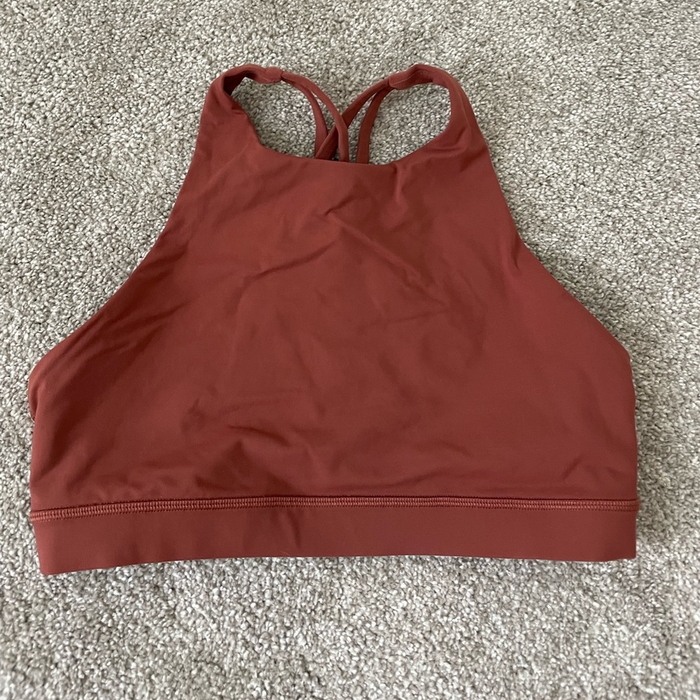 Lululemon Energy High Neck sports bra - Rustic Clay size 8